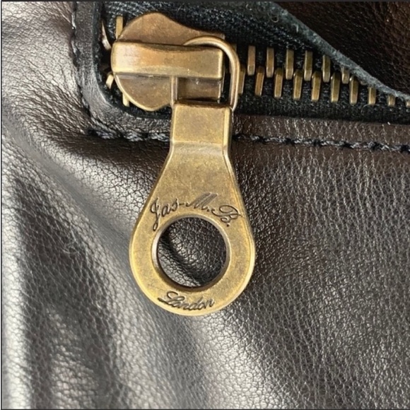 Large Leather Jas M.B. London Black Shoulder Handbag with Dustbag - Picture 15 of 16